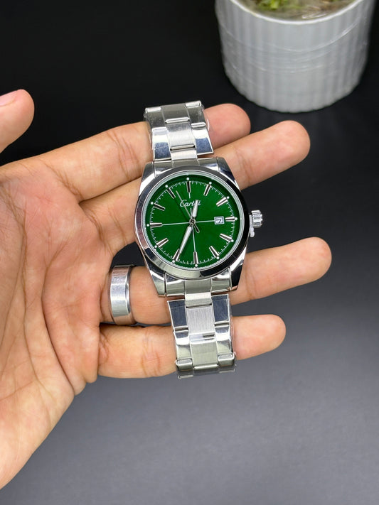 Cartisi premium dial - Article #128 - Silver chain green dial