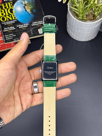 Cartisi tank strap watch - Article #135 - Green strap green dial