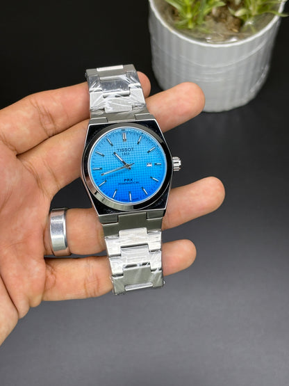 TST sapphire glass - Article #121 - Silver chain blue dial