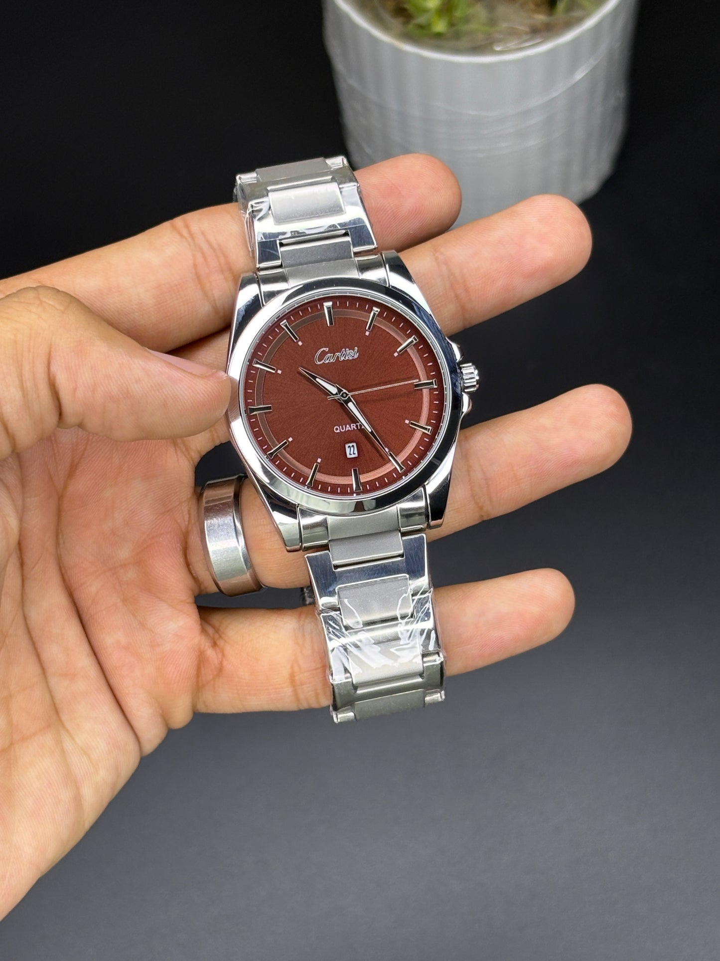 Cartisi premium dial - Article #130 - Silver chain brown dial