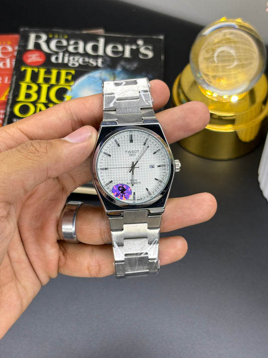 TST semi-auto - Article #153 - Silver chain white dial