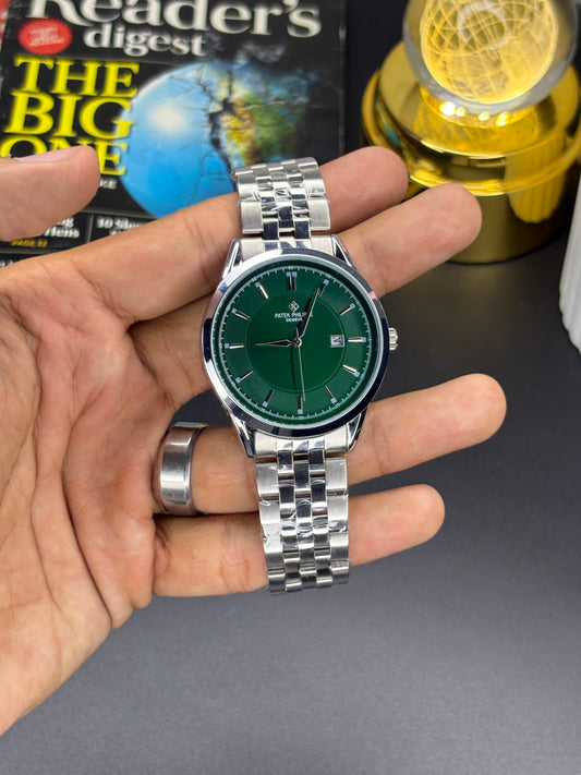 PP auto movement - Article #148 - Silver chain green dial