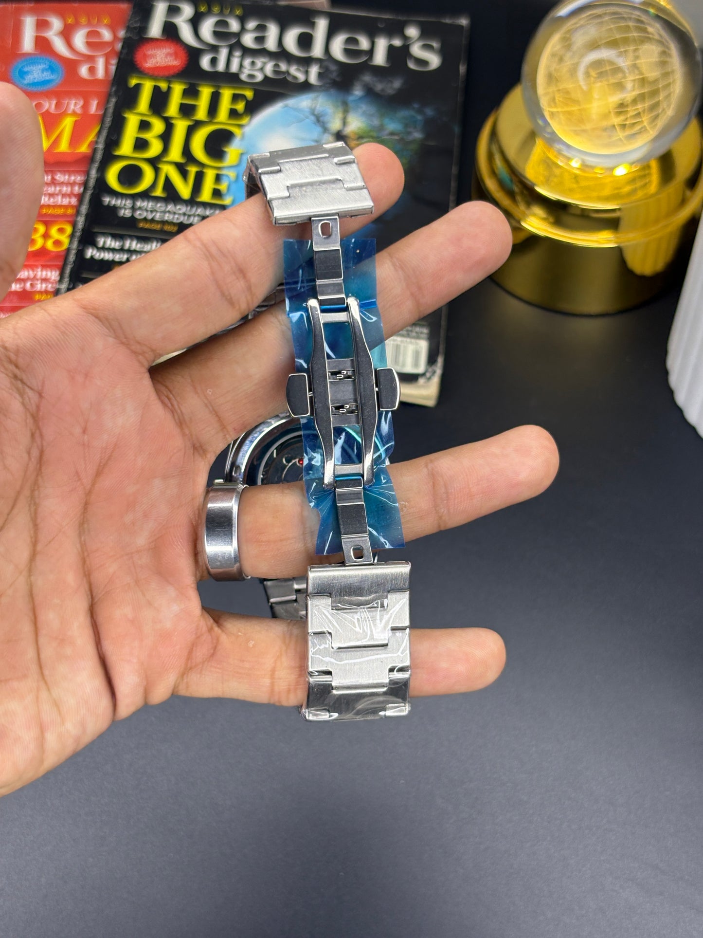 TST semi-auto - Article #153 - Silver chain white dial
