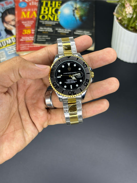 RLX Yacht master - Article #141 - Two tone chain black dial