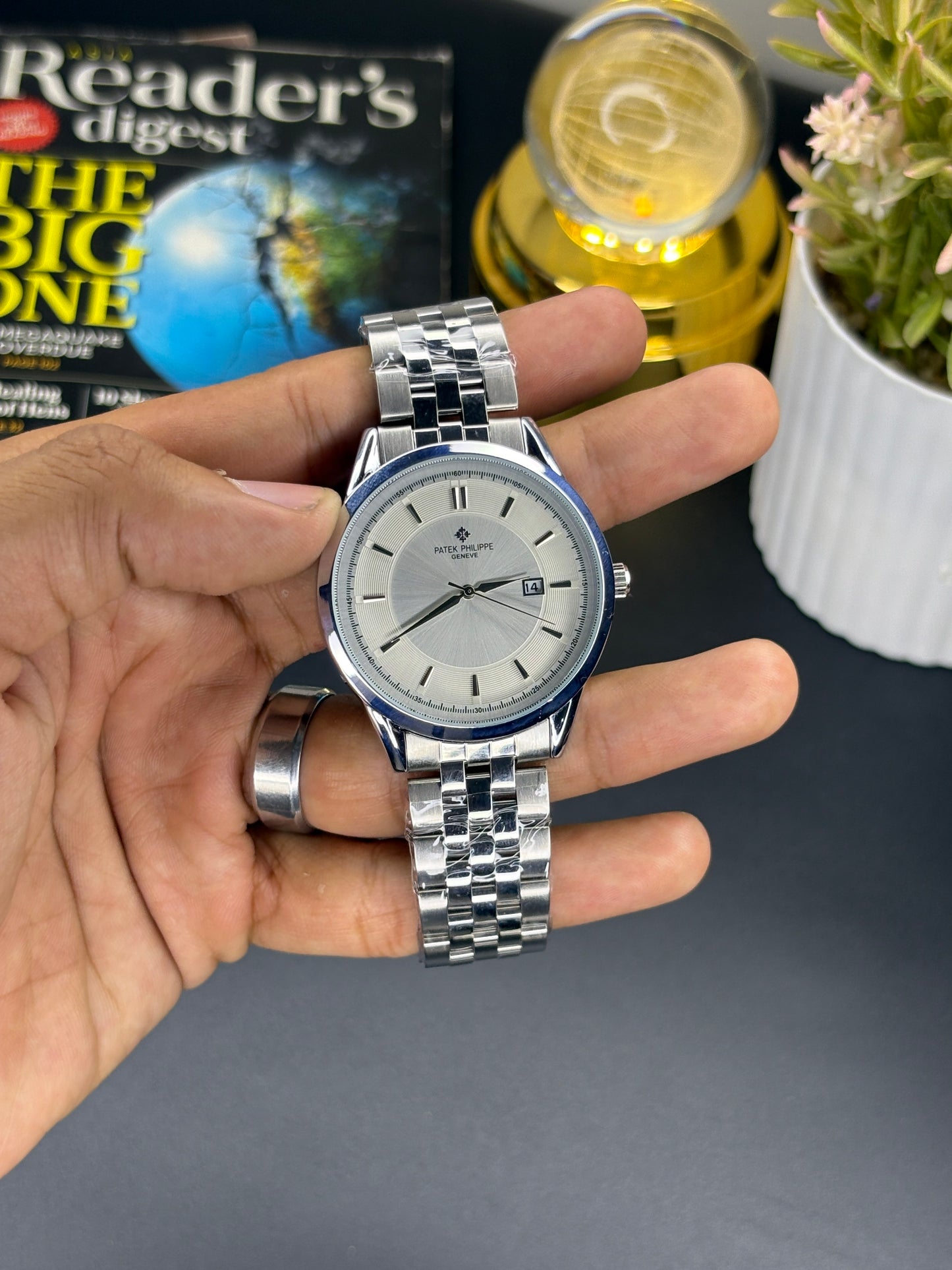 PP auto movement - Article #147 - Silver chain white dial