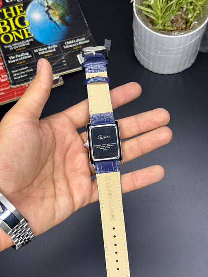 Cartisi tank strap watch - Article #136 - Blue strap blue dial